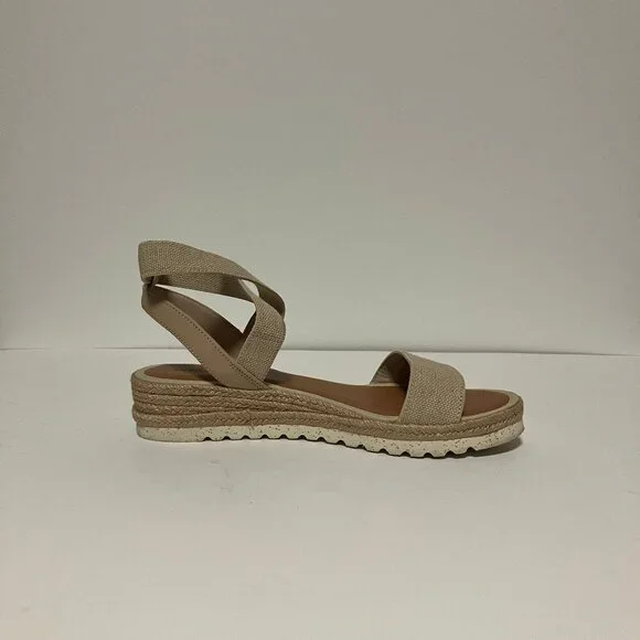 Lucky Brand Thimba Natural Sandals, Size 8, Women's Shoes, Ankle Wrap Espadrille - Picture 7 of 12